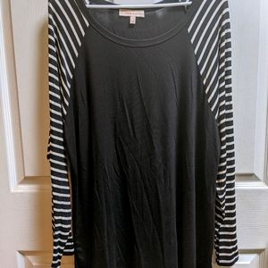 Soft Shirt with Striped Sleeves